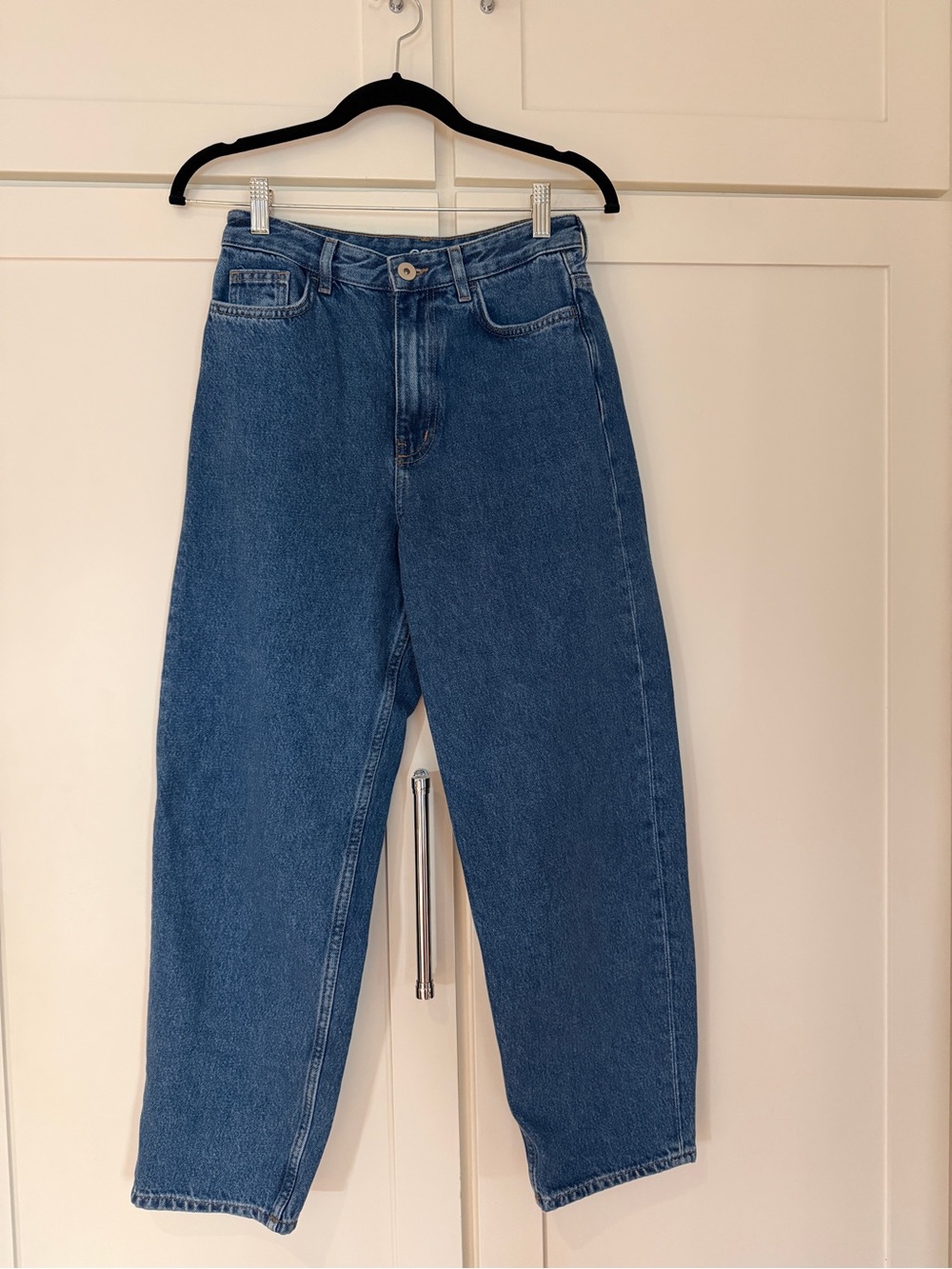 COS Tapered Leg High Rise Ankle Length Blue Jeans 25 - Picture 5 of 14